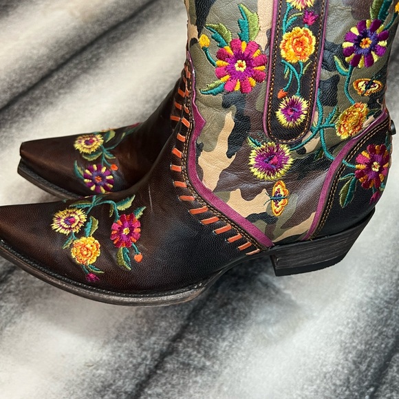 { Double D Ranch Old Gringo } Cosmic Camo Chocolate/Camouflage Western Boots - Picture 9 of 16